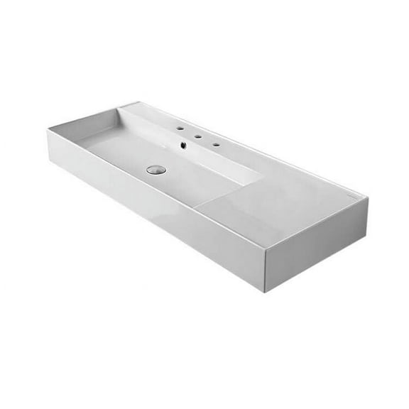 Nameeks Scarabeo 5121-Three Hole Scarabeo Teorema 2.0 48" Rectangular Ceramic Vessel Or