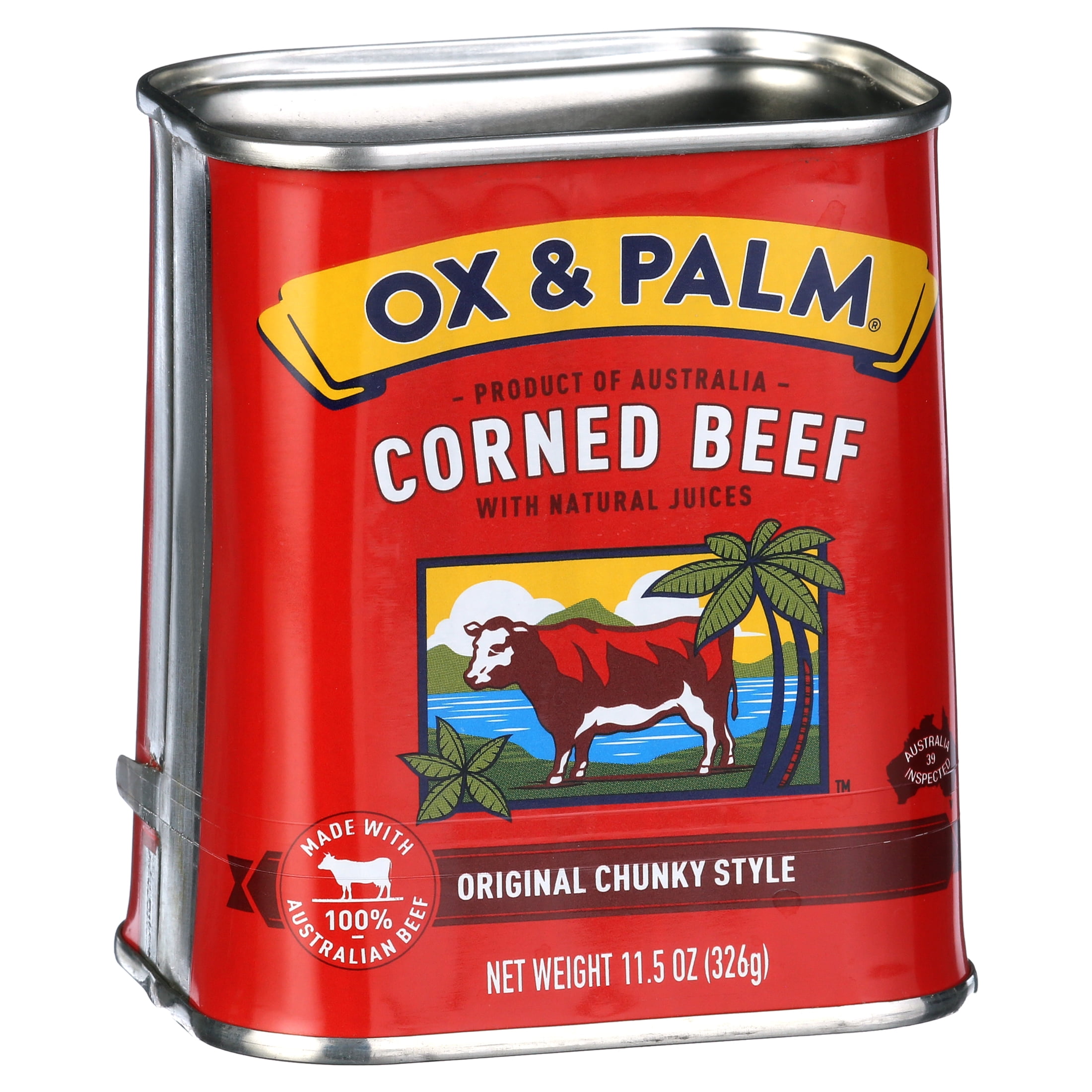 Ox & Palm Corned Beef Original Chunky Style in Tapered Can, 11.5 oz Can