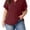 Wine Red, variant on Cueply Plus Size Summer Tops for Women Short Sleeve v Neck Shirt Womens Casual Loose Fit Tunic Blouses