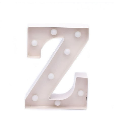 

Home by Jackie Inc Decorative White Vintage Rustic Metal Hanging Light up LED Letter “Z”