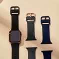 thumbnail image 4 of Adepoy Compatible with Apple Watch Bands 45mm 44mm 42mm, Soft Silicone Sport Wristbands Replacement Strap with Classic Clasp for iWatch Series SE 7 6 5 4 3 2 1 for Women Men, Midnight Blue 42/44/45mm, 4 of 7