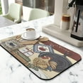 thumbnail image 2 of Coffee Mat, Vintage Kitchen Pattern Coffee Bar Mat for Coffee Station Accessories and Organizer, Absorbent Dish Drying for Kitchen Counter, Coffee Bar Decor Coffee Machine Mat 19.5x12in, 2 of 7