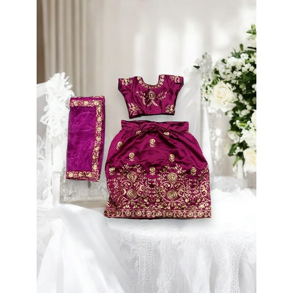 Traditional Girls Lehenga Choli Set, Cultural Wear for Kids,030