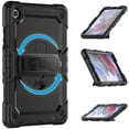 thumbnail image 2 of For Samsung Galaxy Tab A7 Lite Case 8.7 inch, 360 Rotating Shockproof Cover with Stand, Screen Protector, Shoulder Strap (2021, SM-T220/T225/T227), Black, 2 of 7