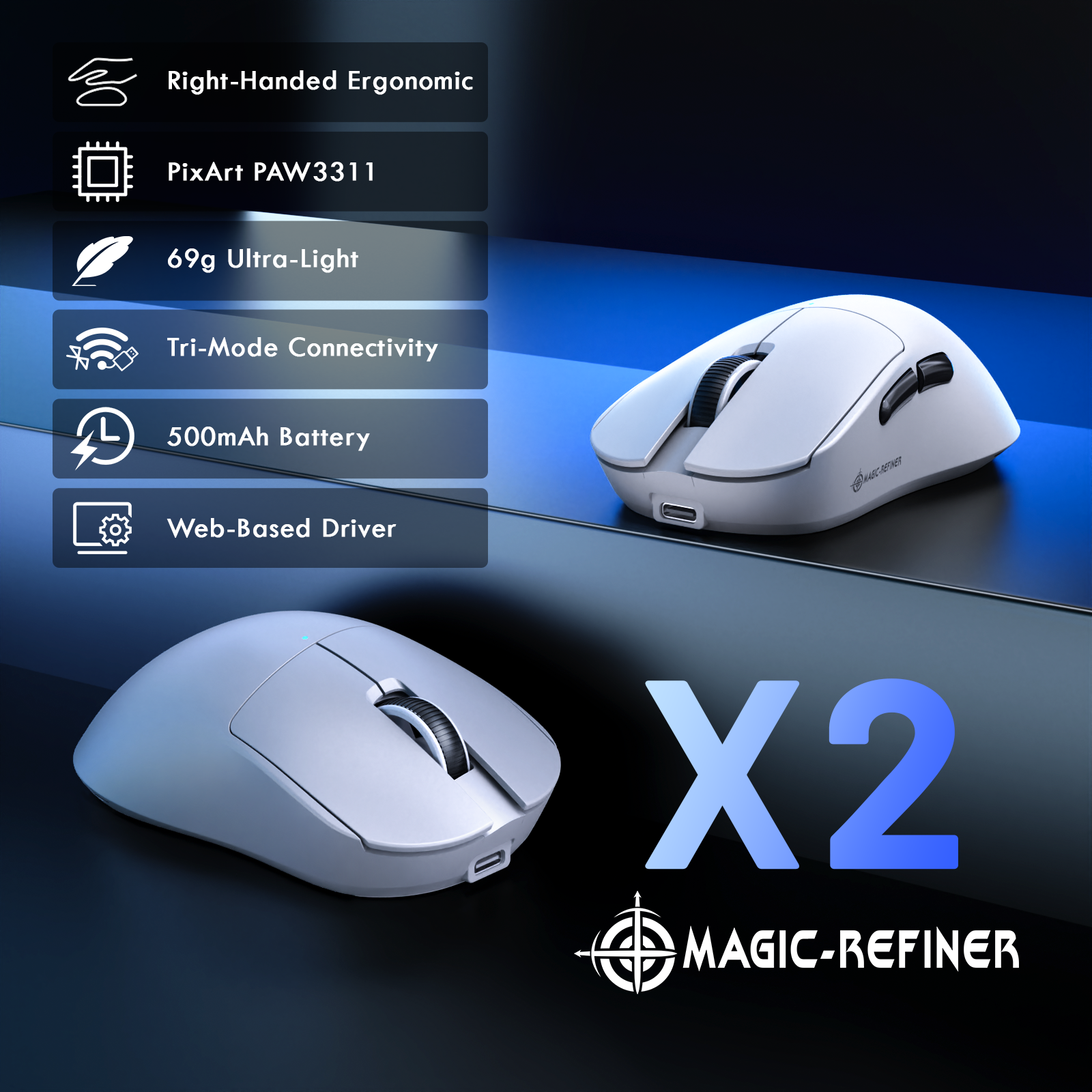 Magic-Refiner X2 Wireless Gaming Mouse, Ultra-Lightweight photo 2