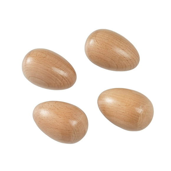 Shakers à Ufs en Bois Musfunny 4 Pcs Instrument de Percussion à Main pour Éducation Musicale Prix de Classe (Bois Naturel)