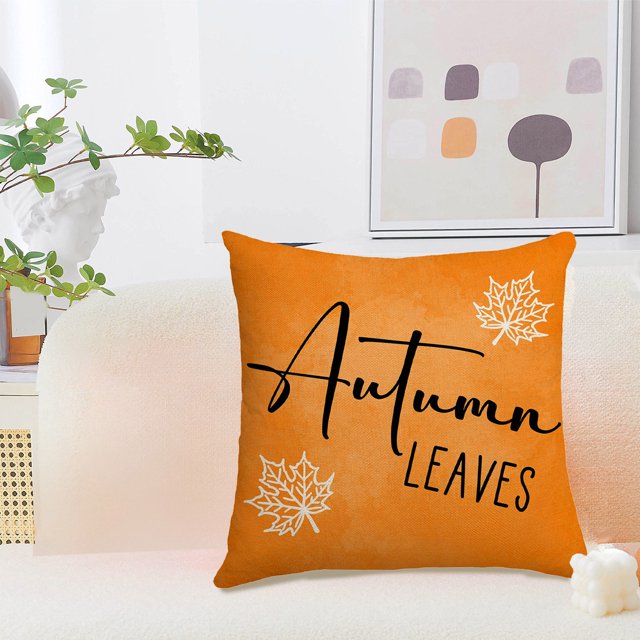Fiudx Liquidación de ahorros de verano 4 estilos de fundas de almohadas de Acción de Gracias, funda de almohada de lino de 18 x 18 pulgadas para sofá y decoración del hogar