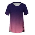 thumbnail image 4 of iHengLiXing Plus Size Spring Tops for Women 2025 Dressy Casual Fashion Woman Causal Round Neck Printing Blouse Short Sleeve T-Shirt Summer Tops Purple L, 4 of 4