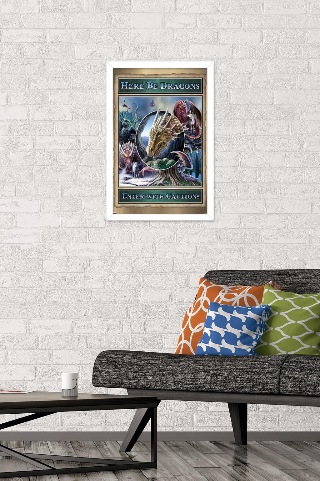 Lisa Parker - Here Be Dragons Wall Poster, 14.725" x 22.375", Framed