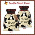 thumbnail image 2 of Rocae Panda Doing Yoga Print Christmas Drawstring Linen Gift Bag with Drawstrings Treat Bag Goody Present Bags for Christmas Party Favor, 2 of 8