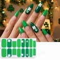 thumbnail image 2 of St. Patrick's Day Nail Wraps, Green Shamrock Clover French Tip Design Full Cover Nail Polish Strips, Self-Adhesive Long-Lasting Nail Stickers for Women Holiday Party & Daily Wear, 2 of 10