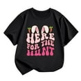 thumbnail image 2 of Shirts For Girls 14-16 Girls Spring Summer Casual Short Sleeve T Shirt Easter Bunny Alphabet Printed Round Neck Comfortable Children's Wear Black, 8-9 Years, 2 of 4