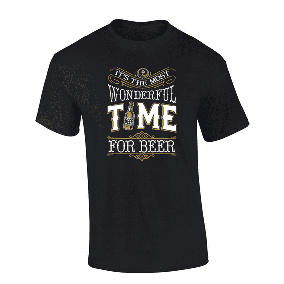 Trenz Shirt Company It's The Most Wonderful Time For Beer Short Sleeve Mens Graphic T-Shirt-Black-6xl