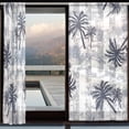 thumbnail image 3 of BZSMCE Window Curtain Panels Set Of 2 In Monochrome Palm Breeze Printed, 3 of 4