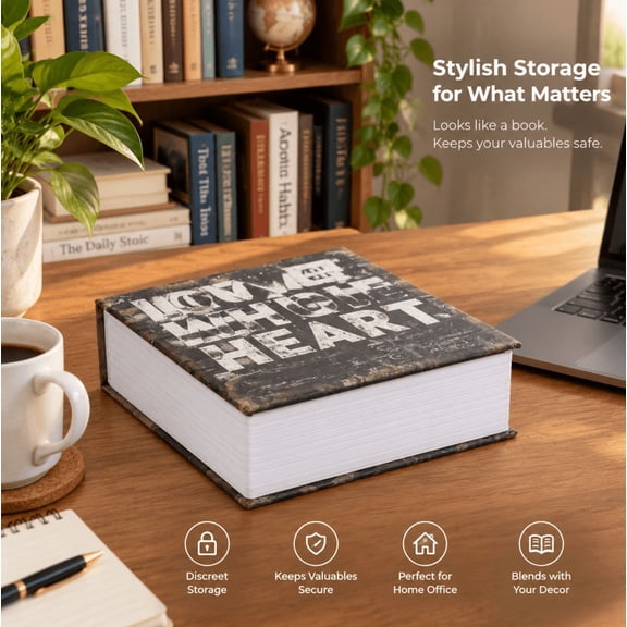 Mini Simulation Dictionary Book Money Box with Combination Lock Safe Box for Home Office,Security-Lock Box,Safe Box