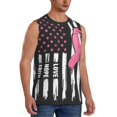 thumbnail image 2 of Yiaed Ribbon Breast Cancer Awareness Print Men's Singlet Vests Summer Running Muscle Tank Tops Gym Undershirt Round Neck Sleeveless for man, 2 of 8