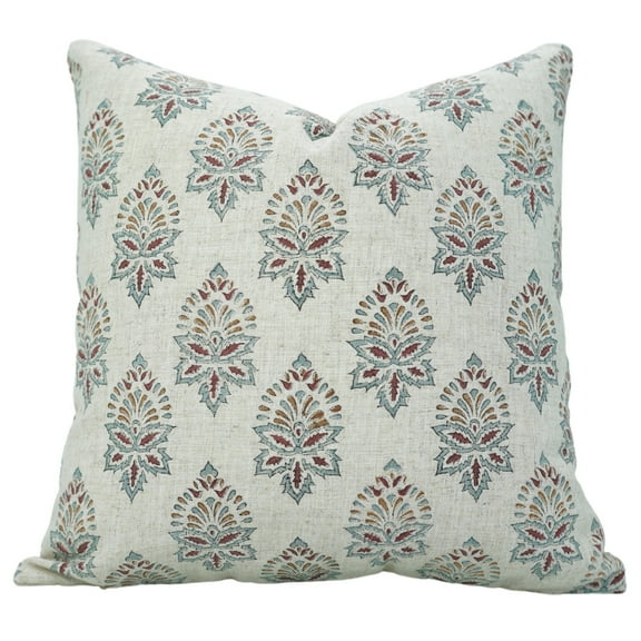 Fabdivine Hand Block Print Pillow Covers for Every Home, Viscose Linen , 12"X20" , Samraat