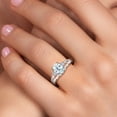 thumbnail image 4 of Gem Stone King 925 Sterling Silver Sky Blue Aquamarine and White Lab Grown Diamond 3 Stone Engagement Ring for Women | 1.28 Cttw | Oval 8X6MM | Round 2MM | Gemstone March Birthstone | Size 7, 4 of 6