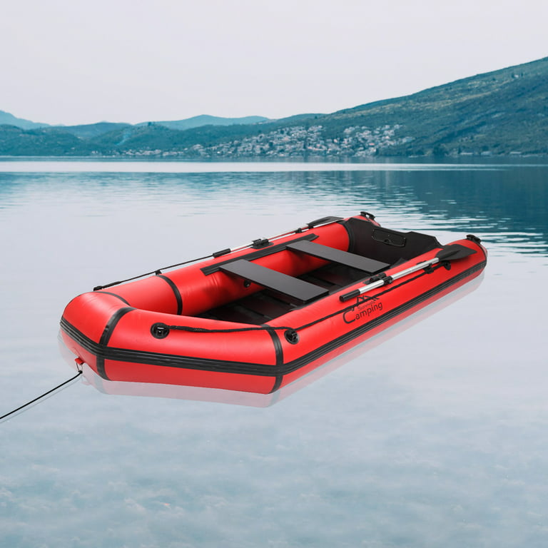 Kshioe 7.5ft Inflatable Boat, Rafting Fishing Dinghy Boat, Red