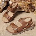 thumbnail image 6 of KEVCHE Womens Arch Support Walking Sandals, Comfortable Open Toe Wide Width Orthopedic Sandals, Adjustable Hook Loop Strap Summer Dressy Non Slip Slingback Flat Sandals, 6 of 8