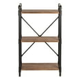 thumbnail image 2 of 3-Tier Industrial Black Bookshelf, 2 of 8