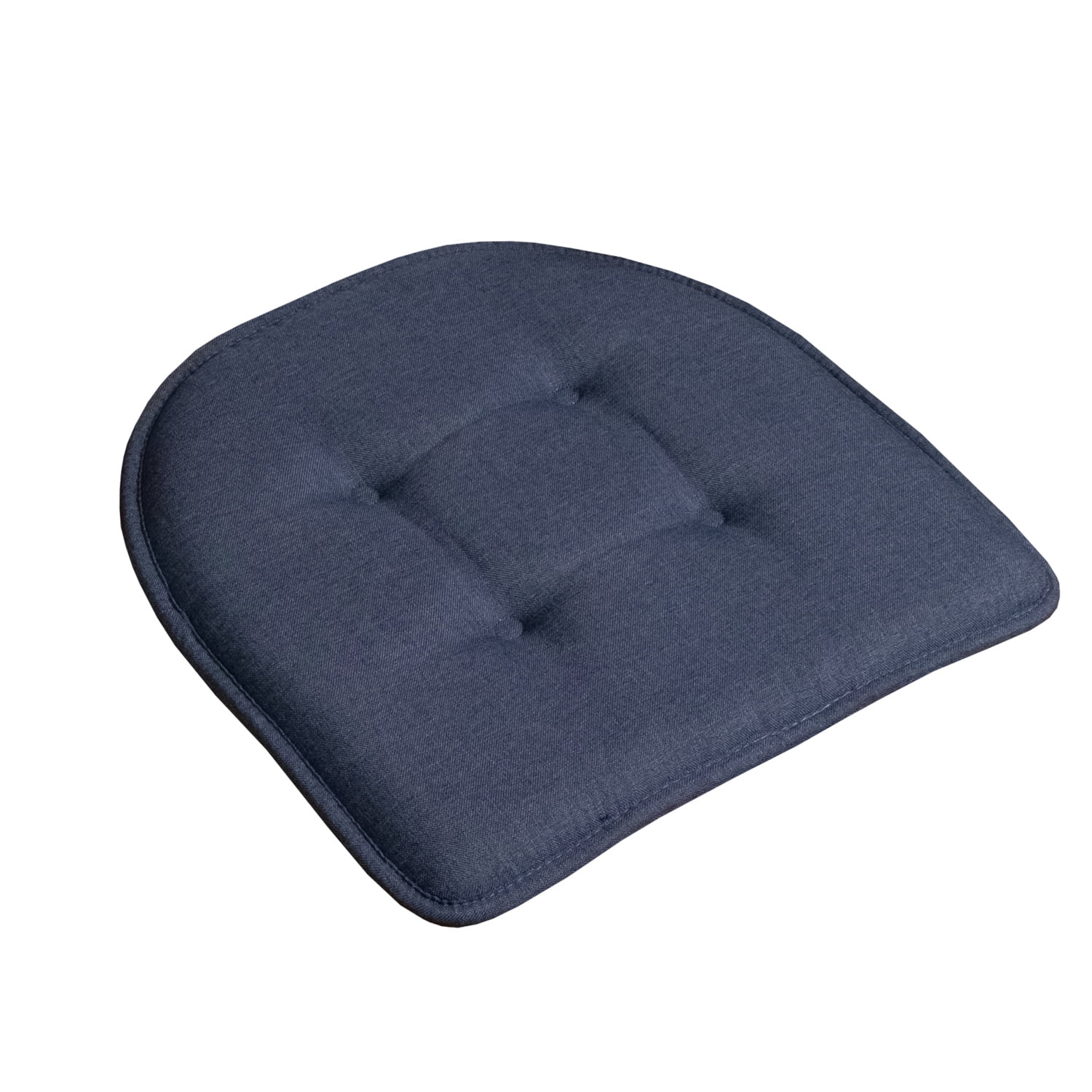 U-Shaped Memory Foam No Slip Back 16 x 16 Chair Pad Cushion 12 Pack - Denim