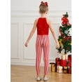 thumbnail image 4 of CHICTRY Christmas Jumpsuit for Girls Stage Performance Candy Cane Striped Sequins Dance Overalls Red 14, 4 of 7