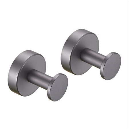 

2 Pack Round Base Coat Hooks Wall Hanging with Screws Gun Grey Thicken Space Aluminum 2.05 x2.13 Load capacity 22 lbs