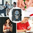 thumbnail image 5 of Premium Faux Leather Notebook - Refillable, Multi-Functional Organizer, 23.3x17cm, All-Season Use，Skull and Blue Flower, 5 of 6