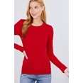 thumbnail image 2 of Simply Fashion Active Basic CrewNeck LongSleeve Slim Fit Cotton Tshirts,red,2X, 2 of 4