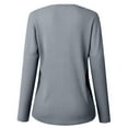thumbnail image 4 of idosla Womens V Neck Waffle Knit Shirts Long Sleeve Loose Fitting Warm Tee Tops Sweaters Pullovers (Grey, XXL), 4 of 5