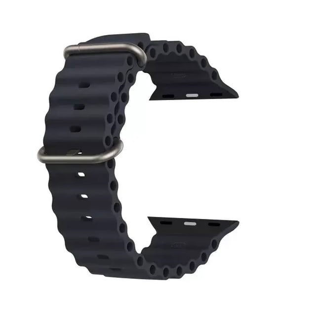 Correa silicona ocean Watch para smartwatch 42/44mm color negro para apple Watch