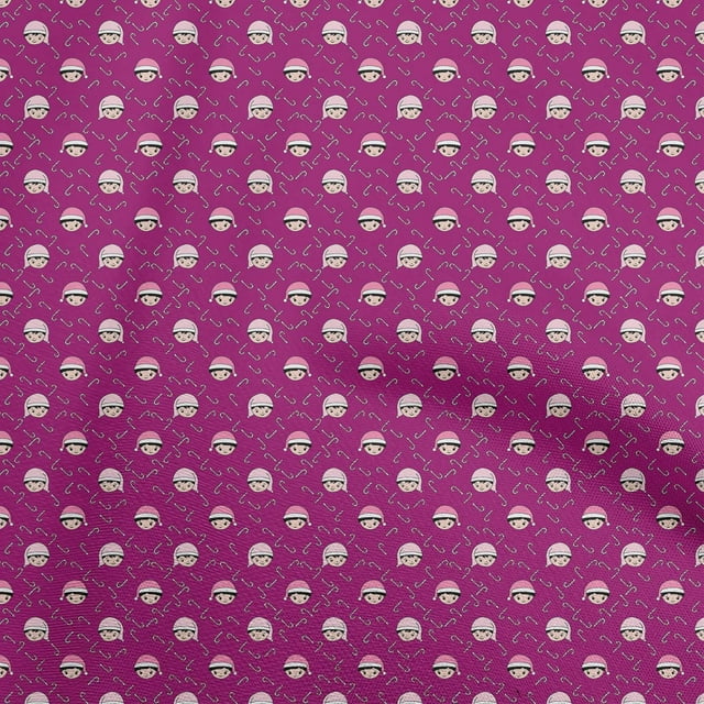 oneOone Rayon Dark Magenta Fabric Christmas Craft Projects Decor Fabric Printed By The Yard 56 Inch Wide