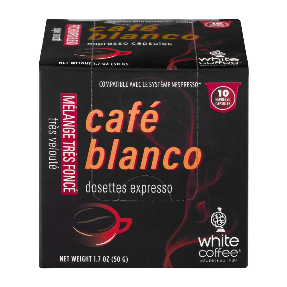 Cafe Blanco Pitch Dark Blend Espresso Capsules 10 CT by White Coffee Corporation