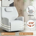 thumbnail image 2 of Swivel Rocker, Power Recliner Chair with Lumbar and Neck Support Pillow, Glider Chair with 270° Swivel, Heavy Duty Motion Mechanism with USB and Type-C Ports, 2 of 7