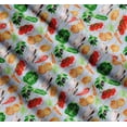 thumbnail image 3 of Soimoi Blue Cotton Poplin Fabric Stripe & Mixed Veggies Vegetable Decor Fabric Printed Yard 42 Inch Wide, 3 of 7