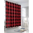 thumbnail image 3 of Black and Shower Curtain Set ，Waterproof Fabric Shower Curtains White Buffalo Checked Plaid Christmas Shower Curtains for Bathroom,Bathroom Decor 72"x96", 3 of 6