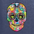 thumbnail image 5 of Wild Bobby Dean Russo Colorful Sugar Skull Streetwear Men Long Sleeve Shirt, Vintage Heather Navy, X-Large, 5 of 5