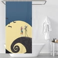 thumbnail image 3 of Moon The Nightmare Before Christmas Rideau de Douche Décoratif Rideau de Bain Imperméable en Polyester avec 12 Crochets, 3 of 7