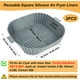 thumbnail image 2 of Paquete de 2 forros cuadrados de silicona para freidora de aire, forros reutilizables de silicona para freidora de aire de 8 pulgadas para 3-5.5 QT, accesorios cuadrados para freidora de aire para Cos, 2 of 5