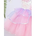 thumbnail image 6 of Eandarui Kids Girls Gymnastics Leotard Dress Sequin Shiny Ballet Ruffled Tulle Skirts Princess Party Pink 6, 6 of 7