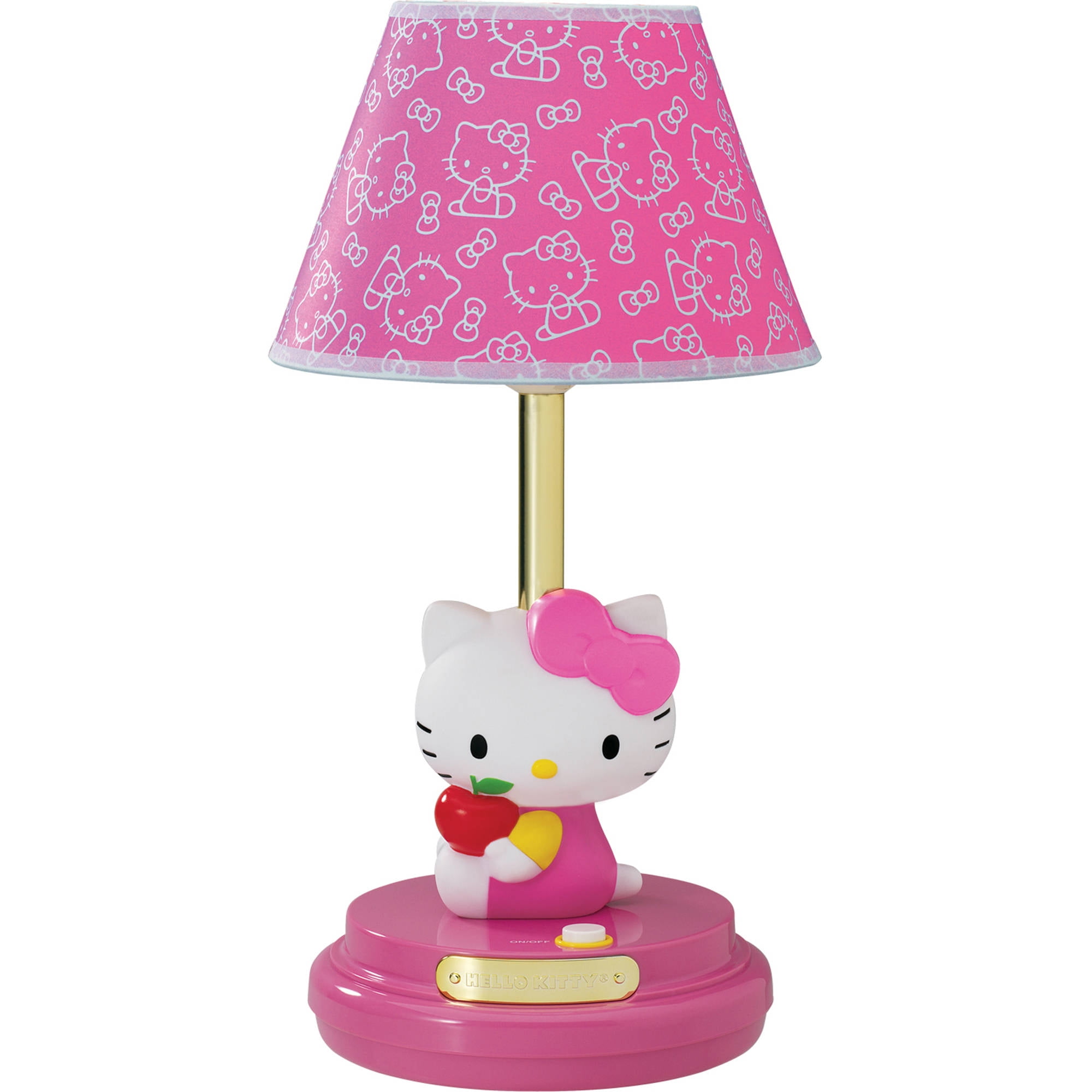 Kids Table Lamp Hello Kitty Pink Girls Lampshade Lighting Bedroom