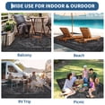 thumbnail image 3 of COZONY 9'x12' Boho Reversible Outdoor Rug, Waterproof Straw Plastic Mat with Vintage Medallion, Portable, UV Resistant, for Porch, Deck, Black + Gray, 3 of 9