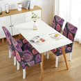 thumbnail image 3 of Chic Paisley Bohemian Dining Chair Covers 4 Pack Vintage Floral Ethnic Retro Colorful Pattern Washable Polyester Stretch Slipcovers Removable Protector for Artistic Dining Room, 3 of 7