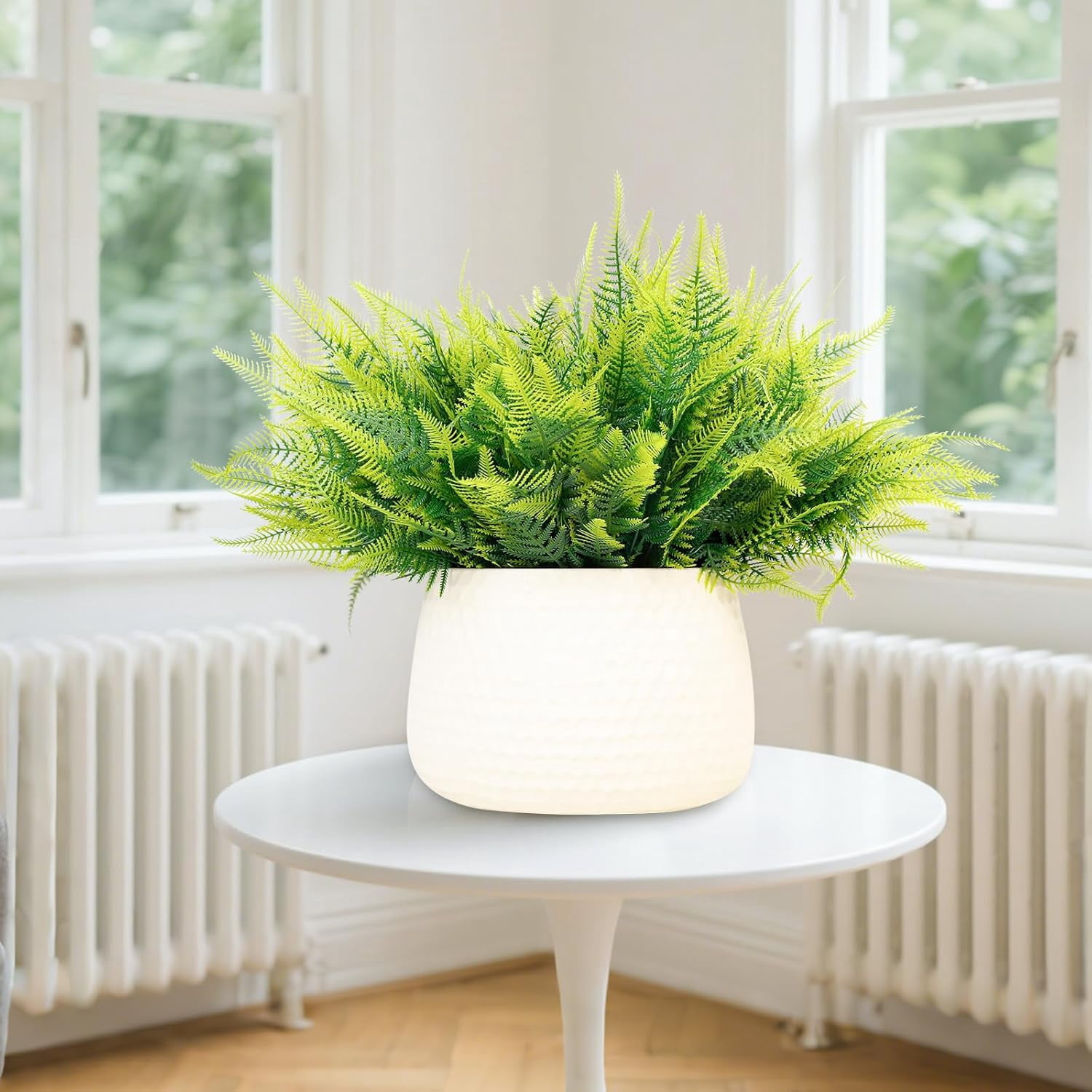 20 Bundles Artificial Boston Ferns Flowers for Outdoor Indoor, Faux Flower with Eucalyptus Leaves Fake Plants Greenery, Garden Home Decor