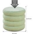 thumbnail image 4 of IVV Round Storage Ottoman, Modern Upholstered Footstool, Teddy Fleece Vanity Stool with Flip-Top Tray for Living Room & Bedroom (Green), 4 of 5
