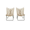 thumbnail image 2 of Broxon Wicker Outdoor Accent Chairs, Set of 2, Light Brown and Black, 2 of 8