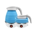 thumbnail image 1 of Hervidor eléctrico plegable portátil de viaje, pequeña caldera de agua caliente plegable de 0,6 l para café té (azul), 1 of 5