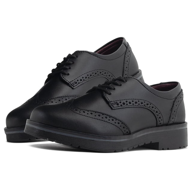 Zapato Mocasín Escolar Antideslizante Cordones Negro 23 Greenlove