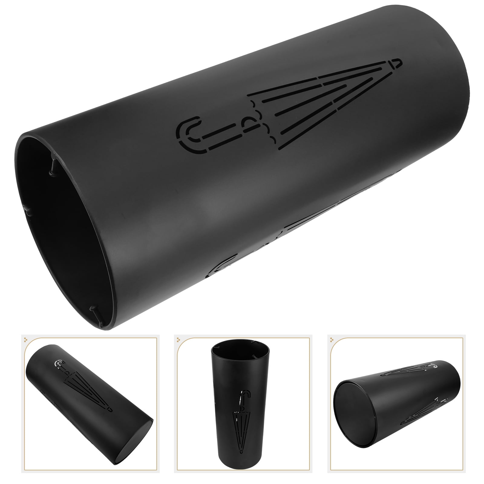 Metal Round Umbrella Stand Rack, Free Standing Umbrella Holder Bin, Canes Walking Sticks Holder for Entryway, Home, Office, Black